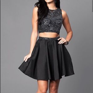 lulus black 2 piece dress